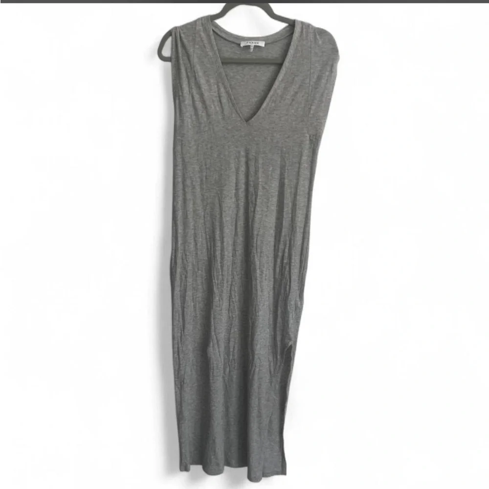 Frame Le Muscle V-Neck grey maxi dress Size S - Picture 3 of 5